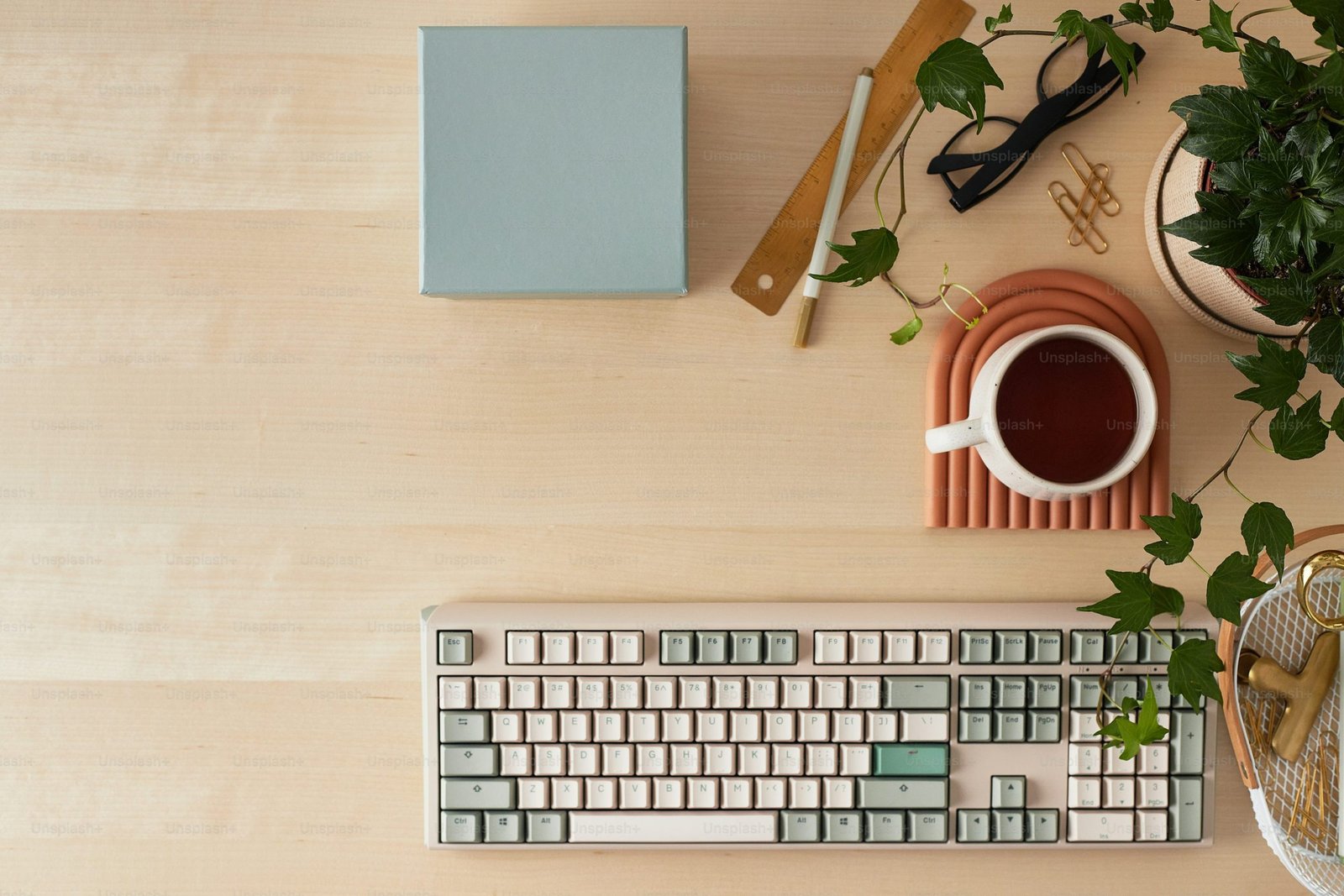 Top view of Modern Workspace