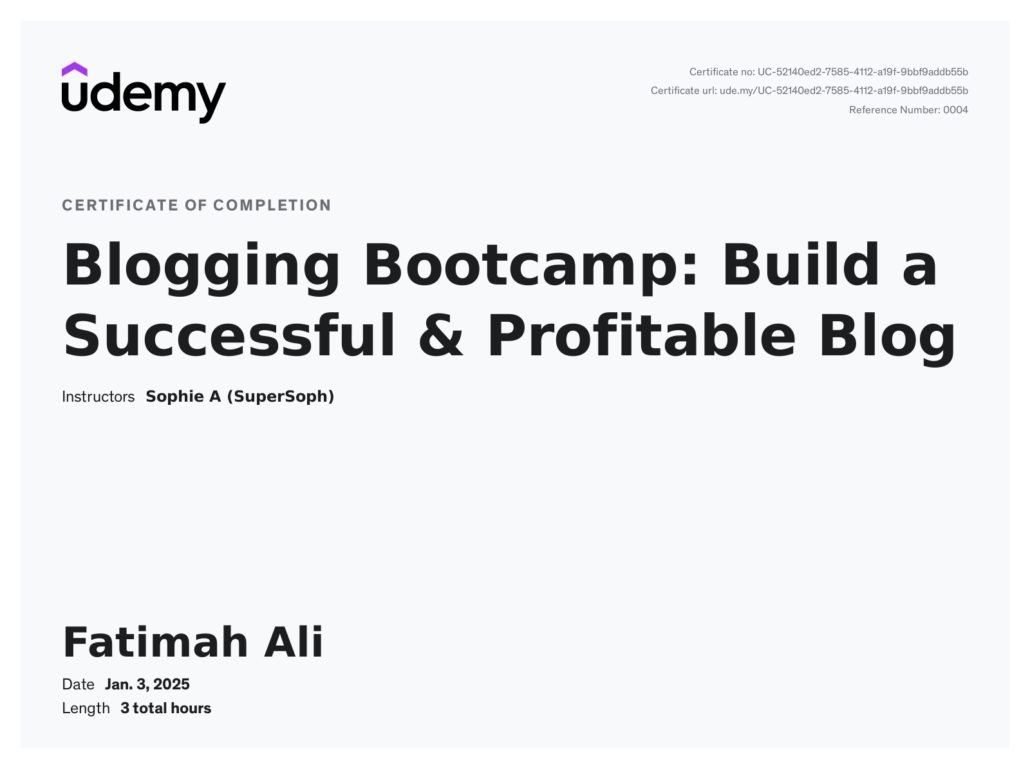 Blogging Certifications