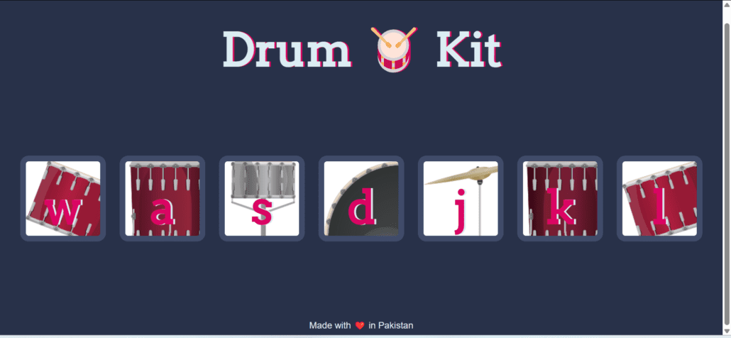 Interactive Javascript Web Application Drumkit Image
