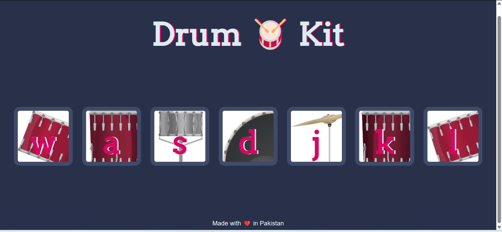 Interactive Javascript Web Application Drumkit Image