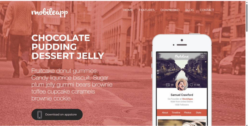 Chocolate App Landing Page Hero Section Image