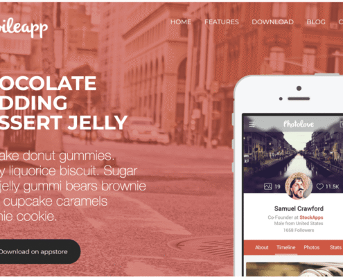 Chocolate App Landing Page Hero Section Image