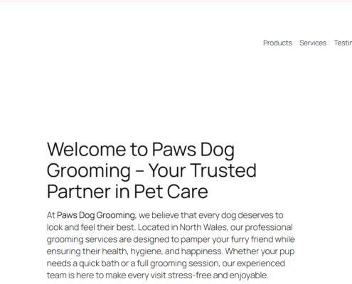 Pet Grooming Website - Hero Section Image