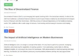 Full Stack Blog Application Section Image