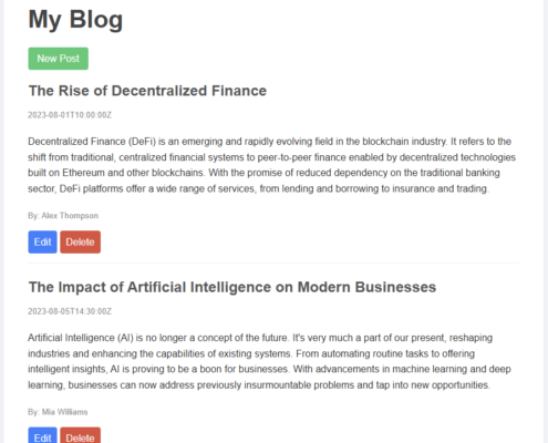Full Stack Blog Application Section Image