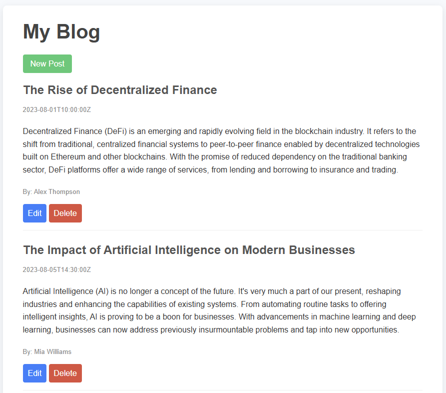 Blog API Image Full Stack Blog Application Section Image