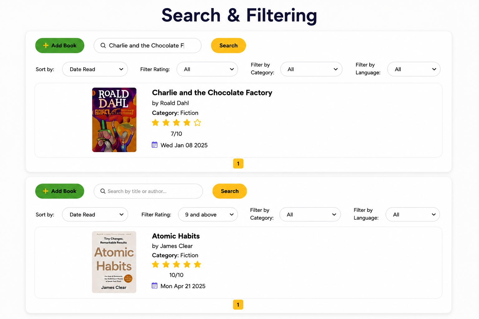 Search and Filter Image