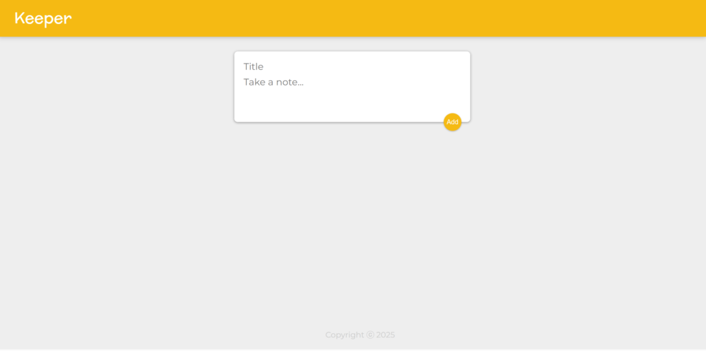 Keeper App - React Note Taking Application Website Image