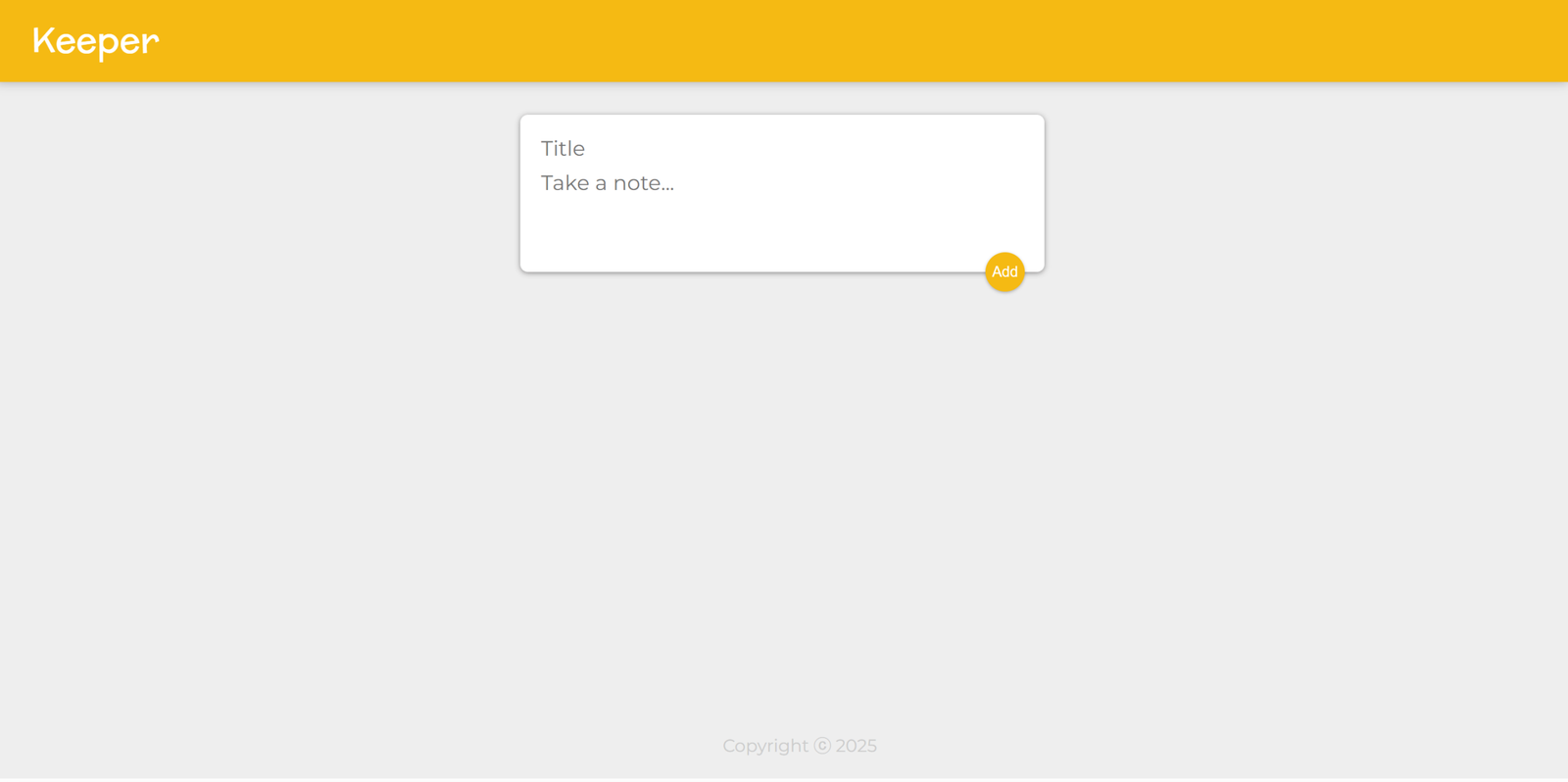 Keeper App - React Note Taking Application Website Image