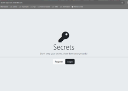 Secrets App Home Page