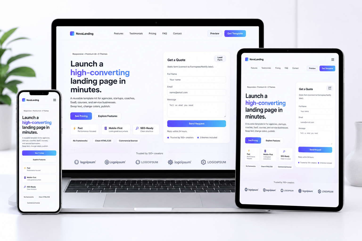 Nova Landing Page MockUp